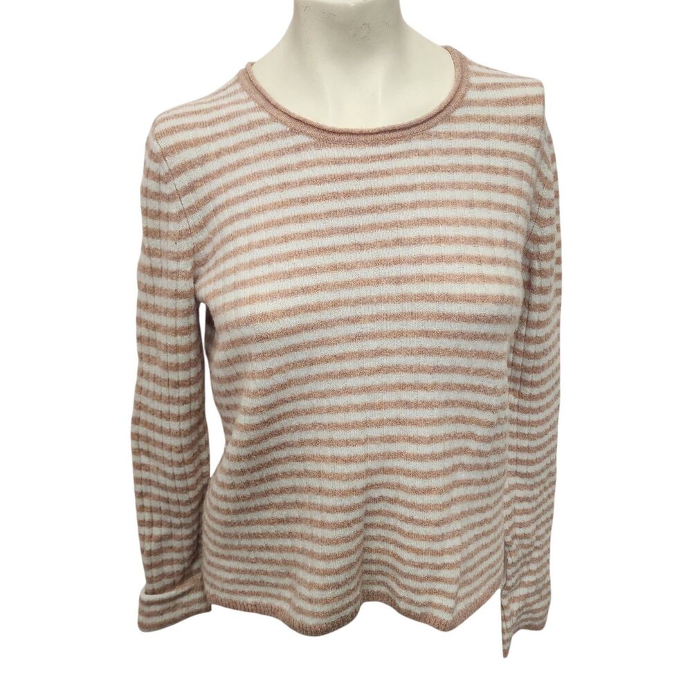 Madewell Stripe Sweater Medium Alpaca Merino Wool Blend Soft Cozy